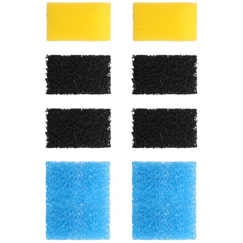 AquaMiracle Aquarium Filter Replacement Sponge, Fish Tank Filter Replacement Parts, Including 2 x Coarse Sponge, 2 x Fine Sponge & 4 x Carbonized Spon