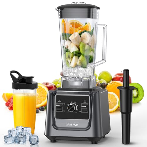 Blenders for Kitchen, 2000W Professional Grade High-Speed Countertop Blender with 68oz Pitcher & 27oz To-Go Cup for Smoothies, Ice, and Frozen Fruit,