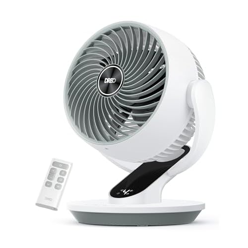 DREO Oscillating Fan for Bedroom, 13 Inch Quiet Table Fans for Home Whole Room, 70ft Powerful Airflow, Desk Air Circulator Fan with Remote, 120° Adju