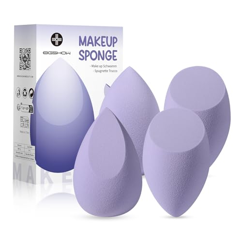 EIGSHOW Eponge Maquillage Beauty Blender Fond de Teint Pour la Beauté et le Maquillage Convient pour les Liquides les Crèmes et les Poudres Purple 4