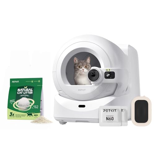 Bundle of PETKIT PUROBOT Ultra Automatic Camera Cat Litter Box + 1 Bag 2025 New Tofu and Cassava Mixed Litter,100% Natural Ingredients Plant Clumping
