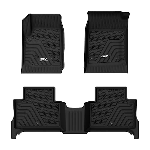 3W Floor Mats Fit for 2015-2022 Chevrolet Chevy Colorado Crew Cab-GMC Canyon Crew Cab Full TPE All Weather Chevy Colorado Car Mats 1st & 2nd Row Custo