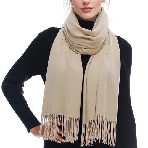 RUI VTRON Scarf for Women Fall Winter Scarves Warm Large Pashmina Shawls and Wraps Beige