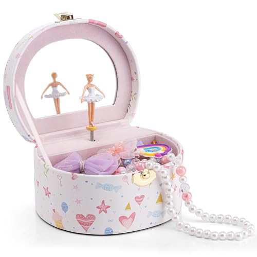 Vlando Bithday Gift for Girl - Musical Jewelry Box for Girls, Small Kid Music Box with Ballerina for Party Bedroom Decor, Gifts for Girls Kids - Fanta