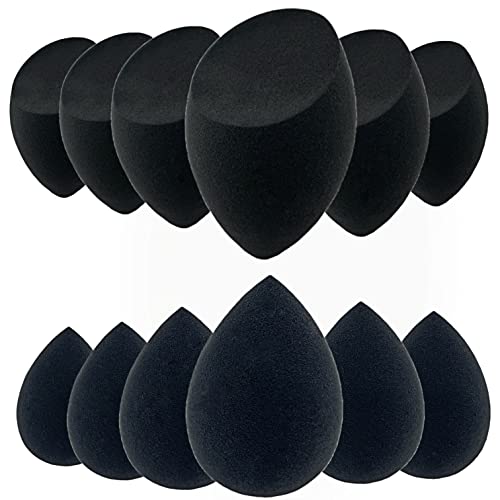 Beauty Blender Makeup Sponge - 12 Pcs Makeup Sponge Set with Beauty Foundation Sponge Blender Holder, Flawless for Liquid, Cream, and Powder, Multi-Co