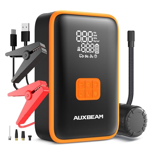 Auxbeam Jump Starter with Air Compressor, 3500A Jumper Box for Car Battery Portable (8 Gas-4.0L Diesel) with 150PSI Cordless Auto-Shutoff Tire Inflato