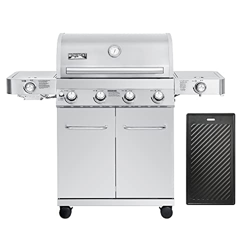 Monument Grills Larger 4-Burner Propane Gas Grills Stainless Steel with Cooking Plate(2 items) Grill with Cooking Plate