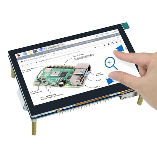 FREENOVE 4.3 Inch Touchscreen Monitor for Raspberry Pi 5 4 B 3 B+ A+, 800x480 Pixel IPS Display, 5-Point Touch Capacitive Screen, Driver-Free MIPI DSI
