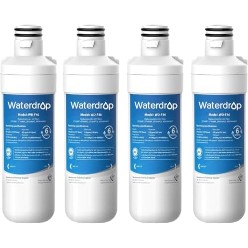 Waterdrop LT1000PC ADQ747935 MDJ64844601 Refrigerator Water Filter, Reduce chlorine, bad taste and odor, Replacement for LG® LT1000P®, ADQ74793501,