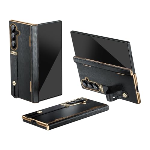 for Samsung Galaxy Fold 7 Case with Retractable Wrist Strap & Invisible Stand, Built-in Hinge Protection​ & Screen Protector, Anti-Fingerprint Cover