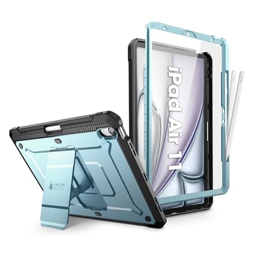 SUPCASE for iPad Air 11 Inch Case 6th Generation M2 2024, [Built-in Screen Protector & Pencil Holder & Stand] Full-Body Rugged Cover for iPad Air 6th-