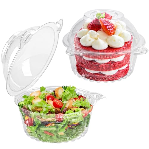 100 Pack Individual Cupcake Containers Plastic Cupcake Holders Deep Dome Muffin Containers