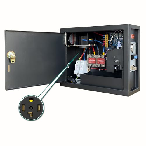 Sintron ST-003 Coin Operated Timer Control Box with NEMA 14-30R Receptacle 4 Prong 220V for US & CA Dryer Power Plug 3 Pole 3 Wire, Use for Vending Ma