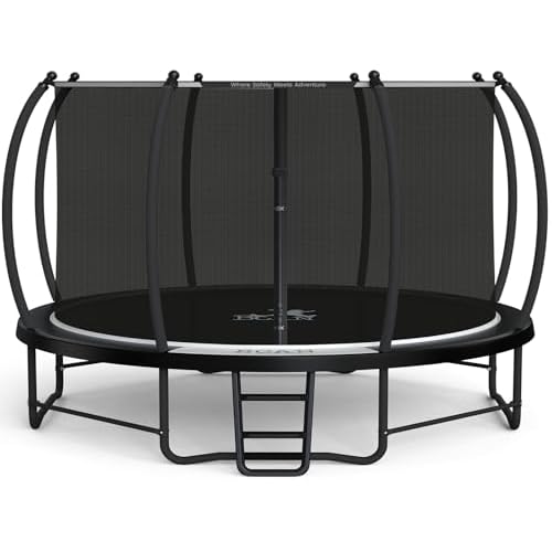 BCAN 8FT 10FT 12FT 14FT 15FT 16FT Recreational Trampoline with Enclosure for Kids Adults, ASTM Approved, Outdoor Trampolines with Ladder for Kids 14FT