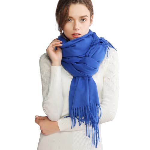 RIIQIICHY Scarfs for Women Fall Winter Pashmina Shawls and Wraps for Evening Dresses Wedding Shawl Blanket Scarves Blue