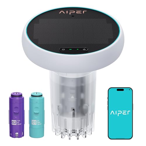 AIPER HydroComm Smart Pool Monitor, 24-7 Digital Water Testing for Pools, Hot Tubs & Spas, 5-in-1 Accurate Testing, App Control, Customized Optimizati