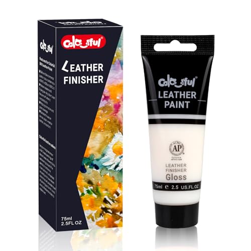 Colorful Gloss Acrylic Leather Finisher – Flexible Clear Coat for Leather Shoes, Bags, Jackets & Accessories, High Shine Finish for Craft & Restorat