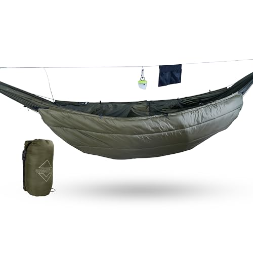 onewind Hammock Underquilt for Camping, Full Length and Lightweight Hammock Quilts with Insulation for Camping, Hiking, Backpacking, OD Green 40-60℉