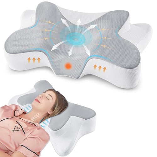 DONAMA Cervical Neck Pillow for Pain Relief,Odorless Contour Memory Foam Pillows with Cooling Pillowcase Cozy Sleeping, Orthopedic Ergonomic Bed Pillo