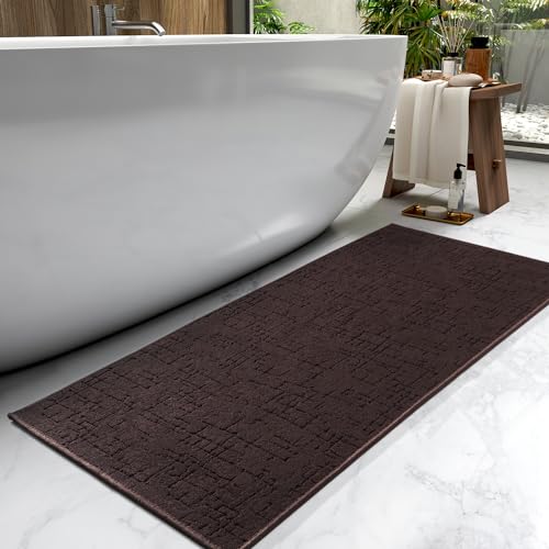 AMOAMI-Bath Mat-Absorbent Quick Dry Bathroom Floor Mats-Washable Rubber Backing Bath Mats for Bathroom Rugs Fit Under Door-Bath Rug for in Front of Si