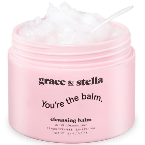 grace & stella Cleansing Balm - Oil-Based Makeup Remover - Gentle & Moisturizing Facial Cleanser, Non-Stripping Formula for Double Cleansing Heavy Mak