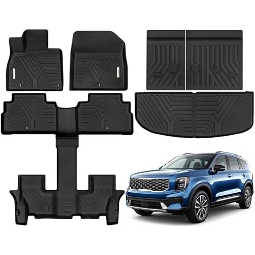 YITAMOTOR Floor Mats Compatible with 2020-2025 Kia Telluride 7&8 Seats, All Weather Accessories, Anti-Slip Back Seat Protector for Telluride, Full Mat
