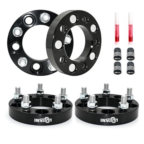 4 Pack 5x114.3mm Wheel Spacers for Wrangler TJ XJ Explorer, 1" Thick Forged Hubcentric Tire Spacer, 1-2" x20 Thread Studs & 82.5mm Centric Bore, 5x4.5