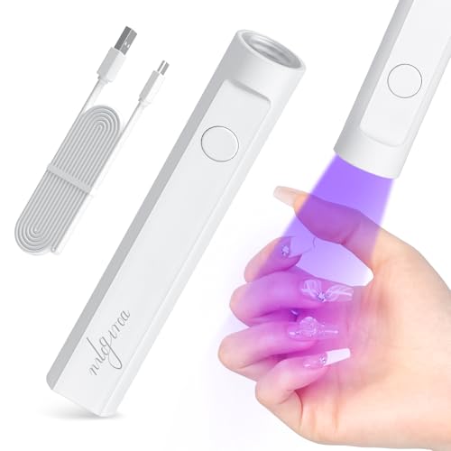 Mini UV Nail Lamp for Gel Nails Handheld UV Light for Nails Portable Led Lamp 3W Nail Dryer for Curing Gel Polish USB Light Flashlight for Home DIY Ma
