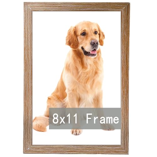 RUN HELIX 8x11 Picture Frame Brown for Wall Hanging or Tabletop- Wall Mounting Horizontally or Vertically, 8 x 11 Wall Gallery Poster Photo Frame for