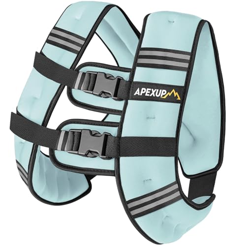 APEXUP Weighted Vest Men Women, Weight Vest for Women Workout Equipment for Strength Training Running 15lbs Pastel Blue