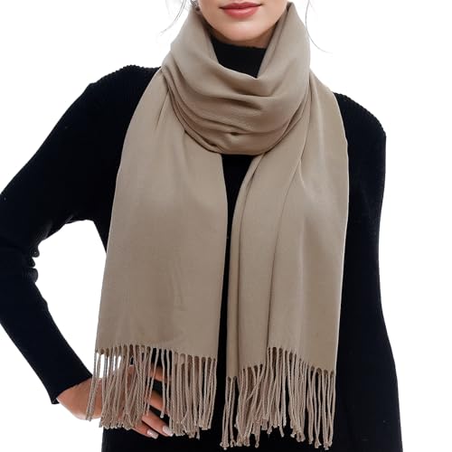 RUI VTRON Scarf for Women Fall Winter Scarves Warm Large Pashmina Shawls and Wraps Khaki