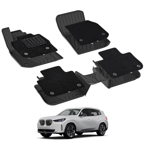 3W Floor Mats & Carpet (1st and 2nd Rows) Fit for BMW X3 2018-2024 TPE All-Weather Harmless Heavy Duty Floor Liner Accessories 2) X3 2018-2024 | X4 20