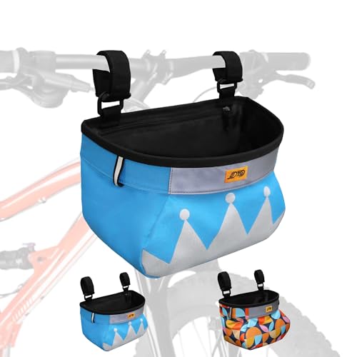 Kids Bicycle Basket Waterproof Front Frame Handlebar Bag Children Bike Accessories for Toddlers Bike Scooter Blue