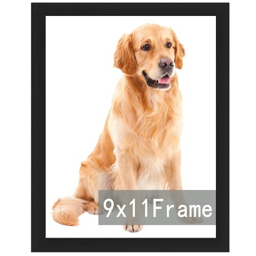 RUN HELIX 9x11 Picture Frame Black for Wall Hanging or Tabletop- Wall Mounting Horizontally or Vertically, 9x11Wall Gallery Poster Photo Frame for 11