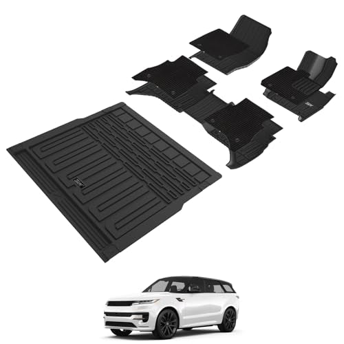 3W 2-Layer Floor Mats & Boot Liner Fit for Range Rover Sport L461 2023-2025, Odorless Thoex™ Dog Friendly All Weather Premium Car Liner, Waterproof