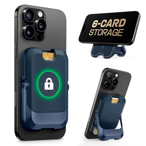 SUPCASE for MagSafe Wallet with Stand, Magnetic Wallet for Men Women, [Hold 6 Cards] [RFID Blocking] [Strong Magnetic Lock] Phone Stand Card Holder fo