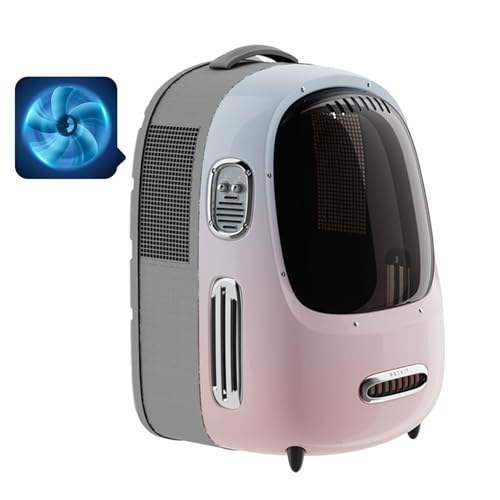 PETKIT Cat Backpack Carrier with Inbuilt Fan & Light, Airline-Approved Pet Backpack Bubble for Kitty Small Dog, Detachable Dog Backpack with Padded St