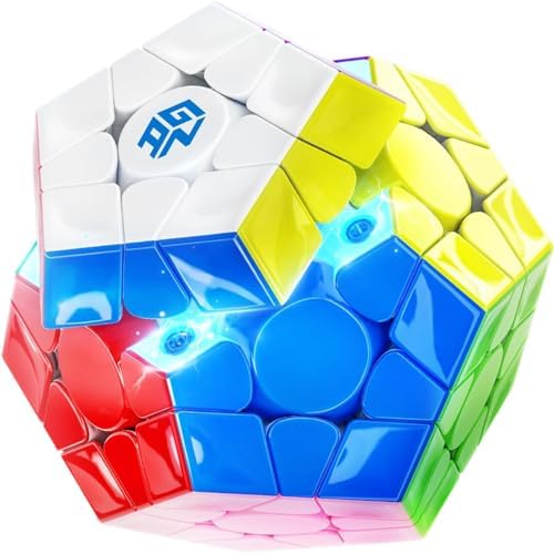 GAN Megaminx Maglev, Pentagonal Magnetic Speed Cube 160 Magnets, 36 Customizable Hand Feels, 90° Corner Cutting, Stickerless Puzzle STEM 3D Toy for K