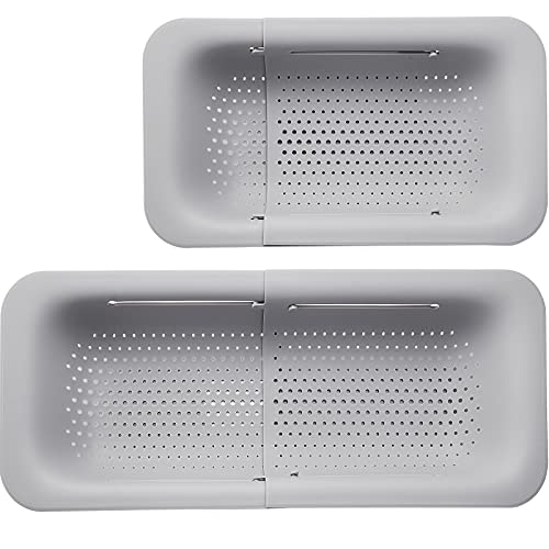 Collapsible Sink Colander Strainer Basket，Extendable Strainer Saver Portable Drainer Over Sink - Wash Vegetables and Fruits, Drain Cooked Pasta and