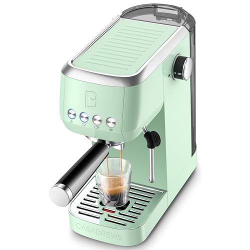 CASABREWS 3700 Essential Espresso Machine 20 Bar, Compact Coffee Maker with Steam Frother for Cappuccino, Latte, 43.9oz Water Tank, Pastel Green