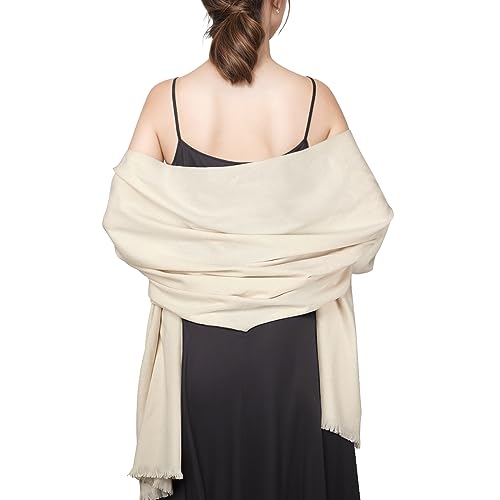 RUI VTRON Shawl Wraps for Women Pashmina Shawls and Wraps for Evening Dresses Large Soft Scarf Winter Scarf Wedding Shawl… Cream