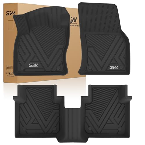 3W Floor Mats Compatible for Volkswagen Tiguan 2018-2024 All Models, TPE Custom Fit All Weather Floor Liner 1st & 2nd Row Full Set Car Liners, Black V