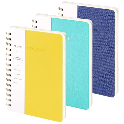 Lined Spiral Notebook College Ruled A5 Journal Book for Note Taking, 160 Pages Writing Journal for Office and Home School Supplies 5.75x8.125 inch (3p