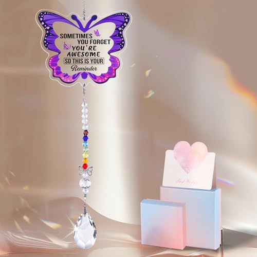 Gifts for Women Friends Family, Handcrafted Butterfly Suncatcher for Home Office Bedroom Living Room Garden Decor, Butterfly Mothers Day Birthday Gift