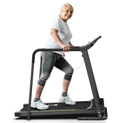 Redliro Walking Treadmill for Senior with Long Handrail, 300 lbs Capacity, Recovery Fitness Exercise Machine Foldable Treadmills for Home with Holder