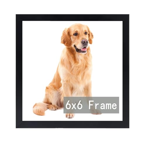 RUN HELIX 6x6 Picture Frame for 6by6 Square Poster Photo Canvas Certificate Black High Transparent Photo Frame Wall Desktop Horizontal Vertical 6x6,Bl