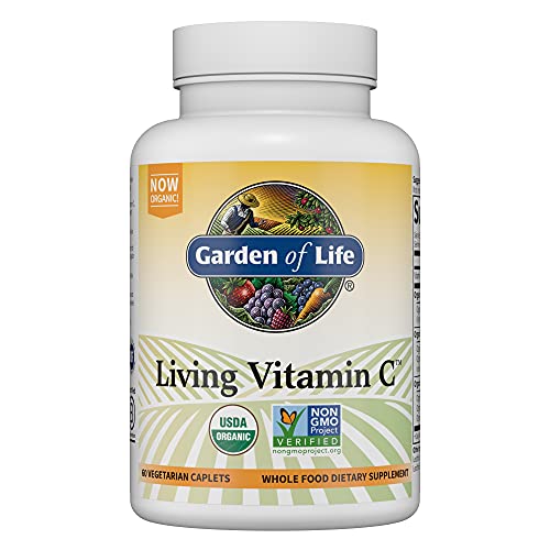 Garden of Life Vitamin C for Adults with Antioxidants & Citrus Bioflavonoids - Now Certified Organic - Living Vitamin C, Non-GMO Whole Food Vegetarian