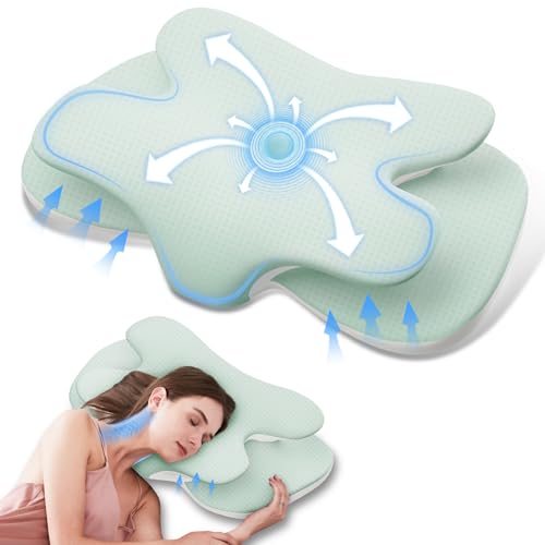 Cervical Pillow for Neck Pain, Cooling Pillows for Neck and Shoulder, Memory Foam Pillow with Breathable Pillowcase, Ergonomic Contour Sleeper Pillow