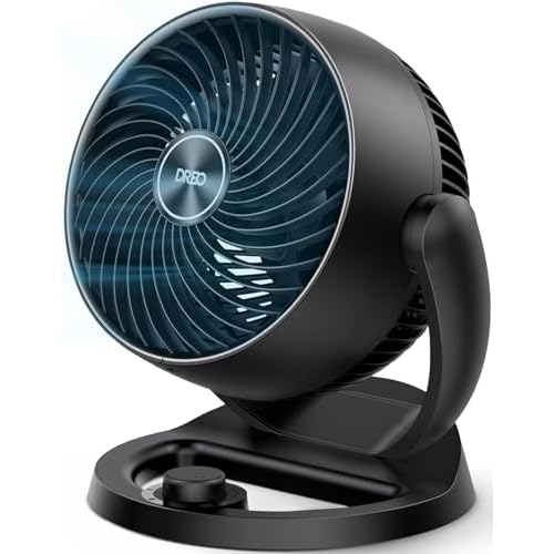 Dreo Fan for Bedroom, 12 Inches, 70ft Powerful Airflow, 28db Quiet Table Air Circulator Fans for Whole Room, 120° Adjustable Tilt, 3 Speeds, Desktop