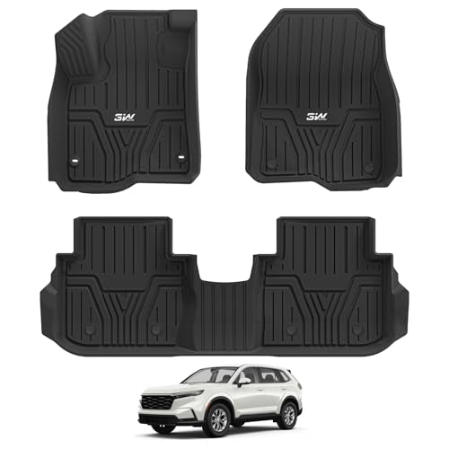 3W Floor Mats Fit for 2026 2025 2024 2023 Honda CR-V(Include Hybrid & CRV FCEV), Custom Fit Floor Liner for 1st 2nd Row Floor Liner TPE All-Weather Ca